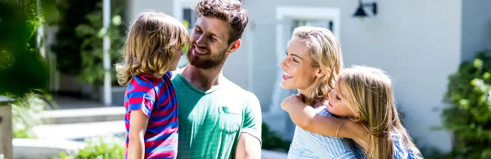 family having fun outside, mosquito free yard