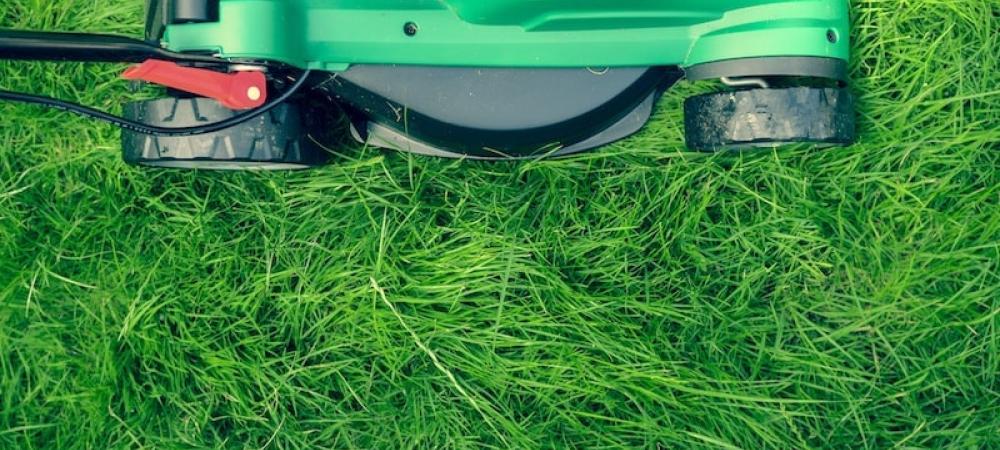 Lawn mower mowing grass